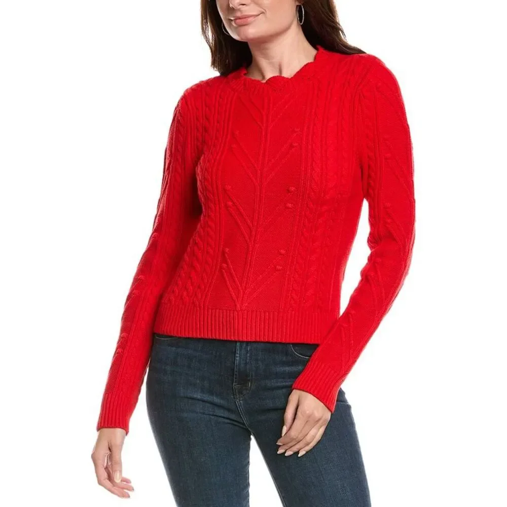 Michael Stars Womens  Pia Sweater, Red